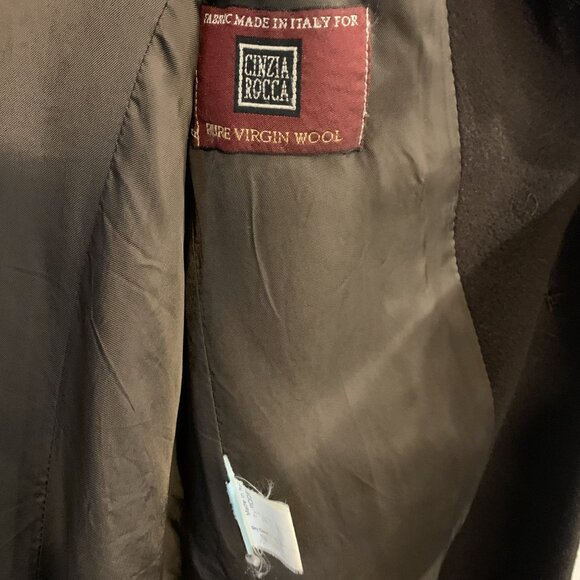 Vintage Womens Long Wool Overcoat with fur trim - Picture 5 of 8